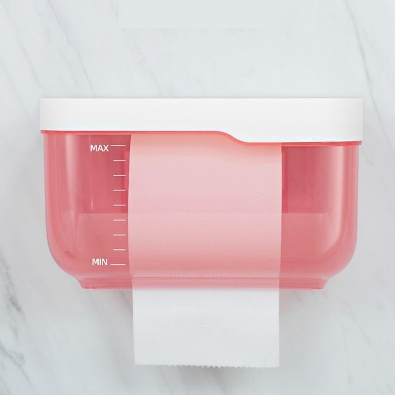 3 Colors Bathroom Toilet Paper Towel Holder Wall Mount Plastic WC Toilet Paper Holder with Storage Shelf Rack Paper Storage Box