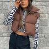 Moda invernale caldo gilet con cerniera Parka donna moda strada colletto alla coreana gilet senza maniche con cerniera cappotto parka in cotone da donna