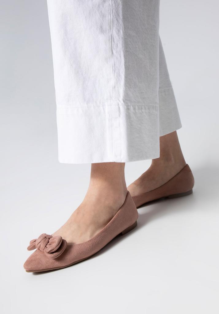 Wittchen Damen Ballerinas aus Öko-Wildleder mit Schleife, Staubrosa, Staubrosa, Öko-Leder
