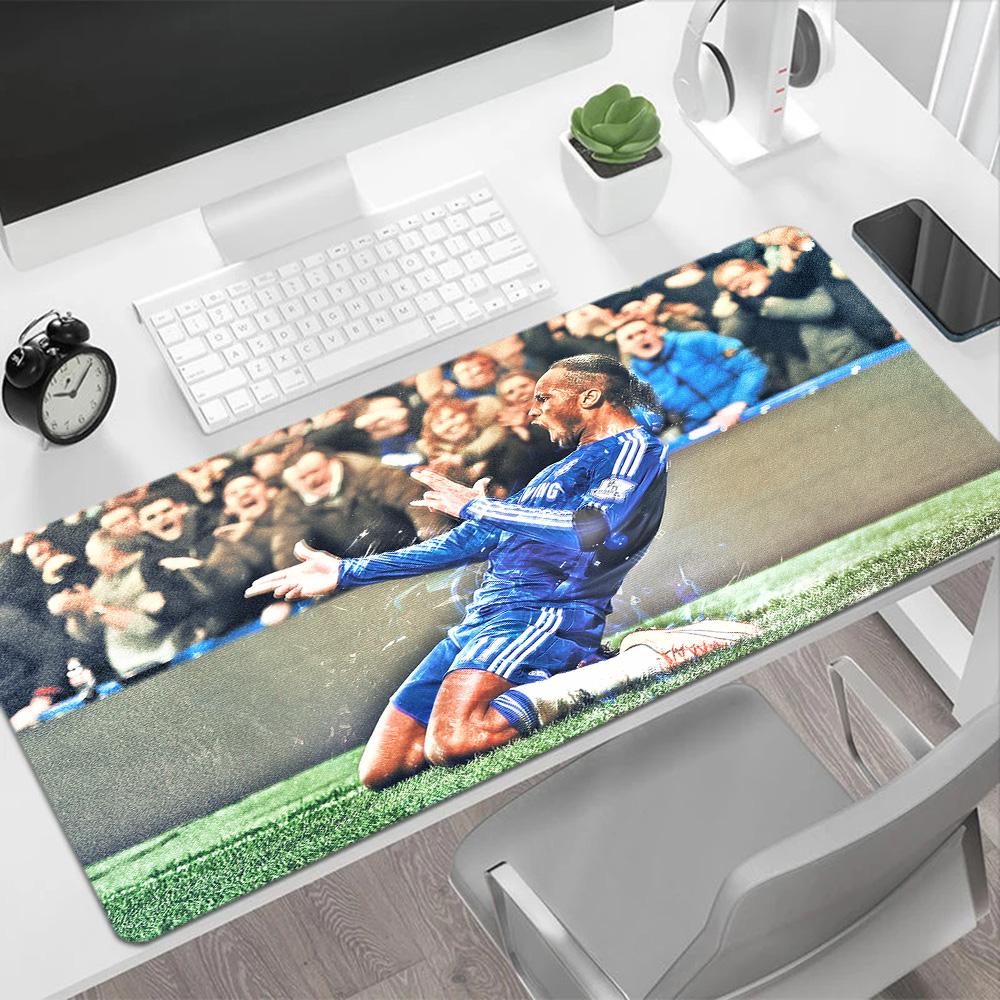 Soccer Player Blue Kit Large Mouse Pad Desk Mat Office Mouse Mats Non-Slip Rubber Base Office and Gaming Desk Decoration