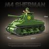 New all-crown building block 100272 Sherman tank - World War II American soldier toy with armored tracks for boys' playset