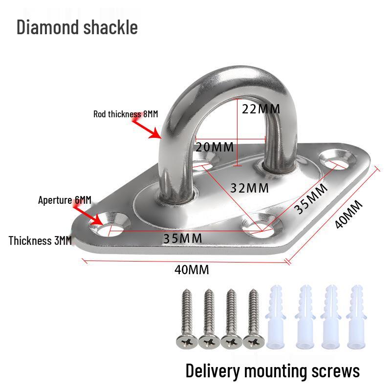 Stainless Steel Ceiling & Wall Hook for Fans, Sandbags, Lights, & Rings