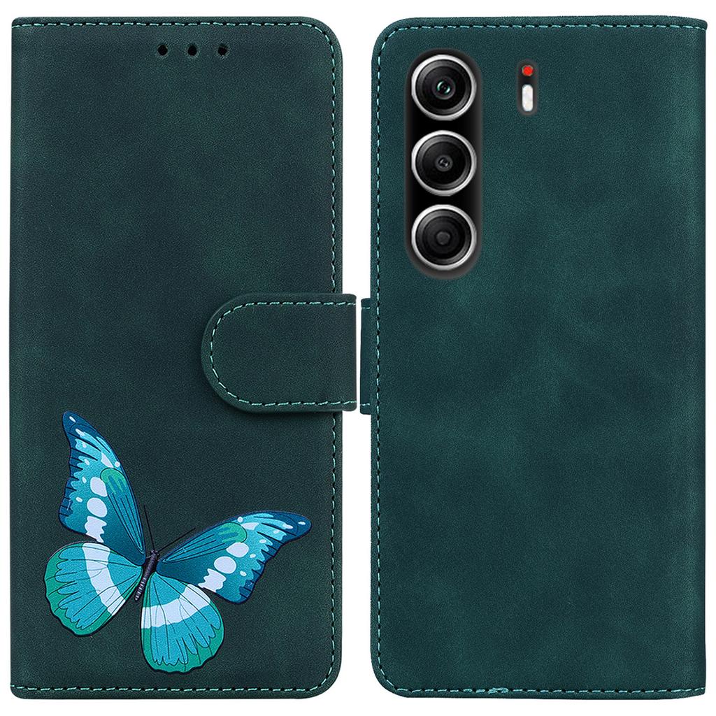 For TECNO Camon 40 Pro 5G/4G Stand Case PU Leather Phone Cover Butterfly Printed