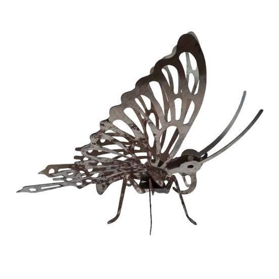 Rusty Butterfly Garden Ornament Hollow Out Butterfly Silhouette Lawn Decoration Butterfly Yard Statues