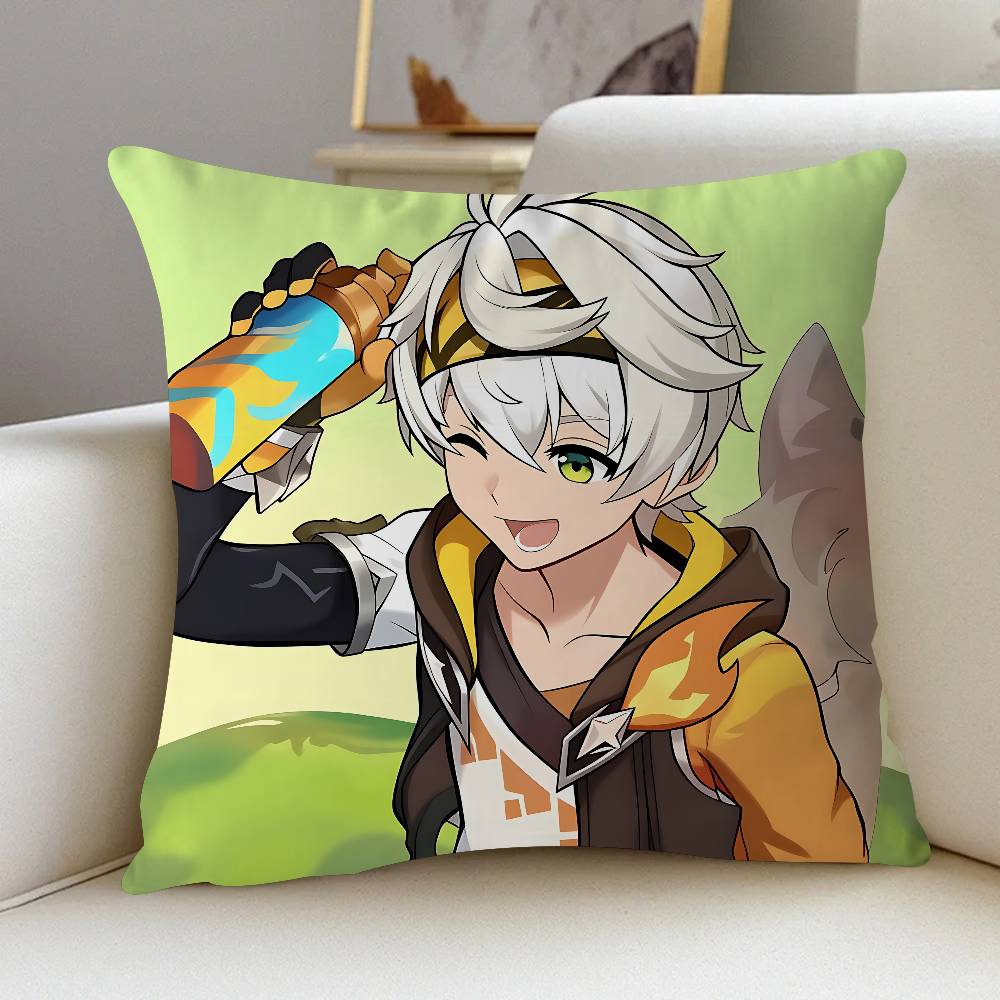 

Bennett Genshin Impact Cushion Cover Decorative Pillow Sofa Home Decor Case Pillow Cases 12x12Inch