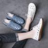 Fashion 2CM 2025 Summer Shoes Women Loafers Breathable Hollow Hole Genuine Cow Leather Flat Shoes Handmade Sewing Driving Loafers