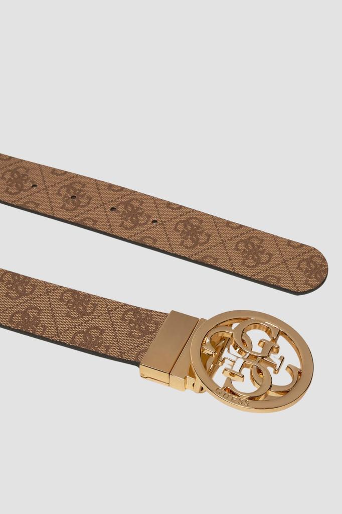 Guess Brązowy Dwustronny Damski Pasek W Monogram Noelle Rev H35 M