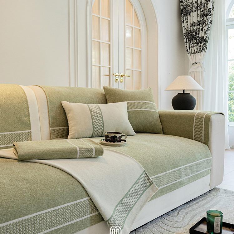 Mic Proaspăt Doar Această Perna de Sofă Jacquard Chenille Verde Anti-zgârieturi Pisici Husă de Sofă Husă Pânză Perna de Scaun