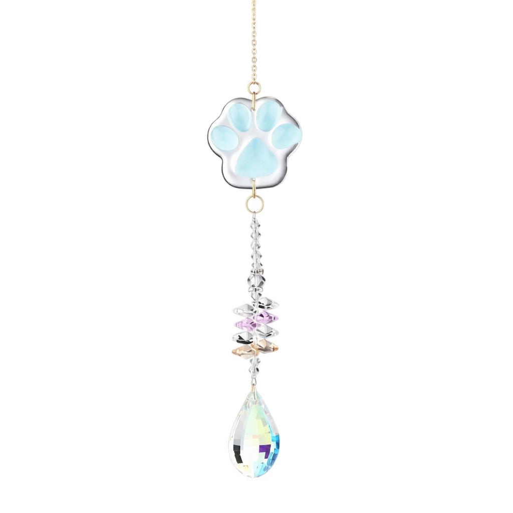 Decorative Paw Shaped Wind Chime Window Hanging Sun Catcher Rainbow Maker for Home Garden Indoor Outdoor Ornament