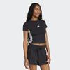 Damen S eSSentialS 3S Slim Baby T-Shirt Schwarz