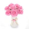 10PCS Artificial Pink Rose Bridal Bouquet Simulated Flowers for Wedding Decoration