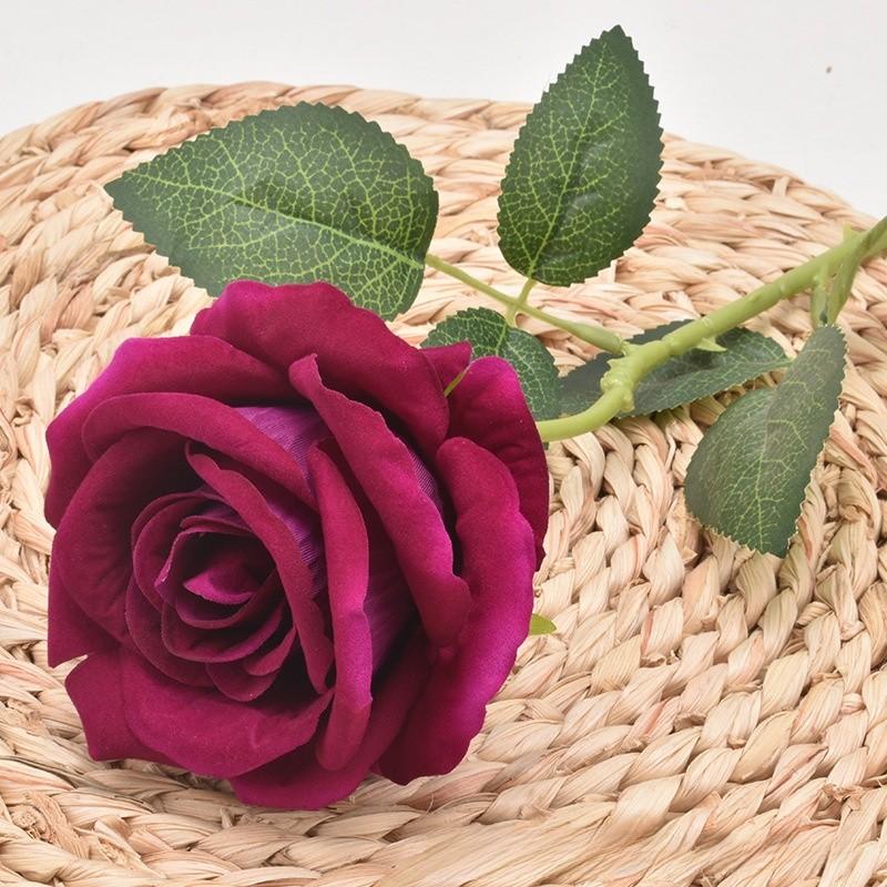 Single Velvet Strand Rose Simulation Flower Table Decor And Special Occasions