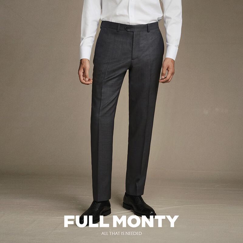 FULL MONTY Men s Wool Textured Straight-Leg Trousers 34