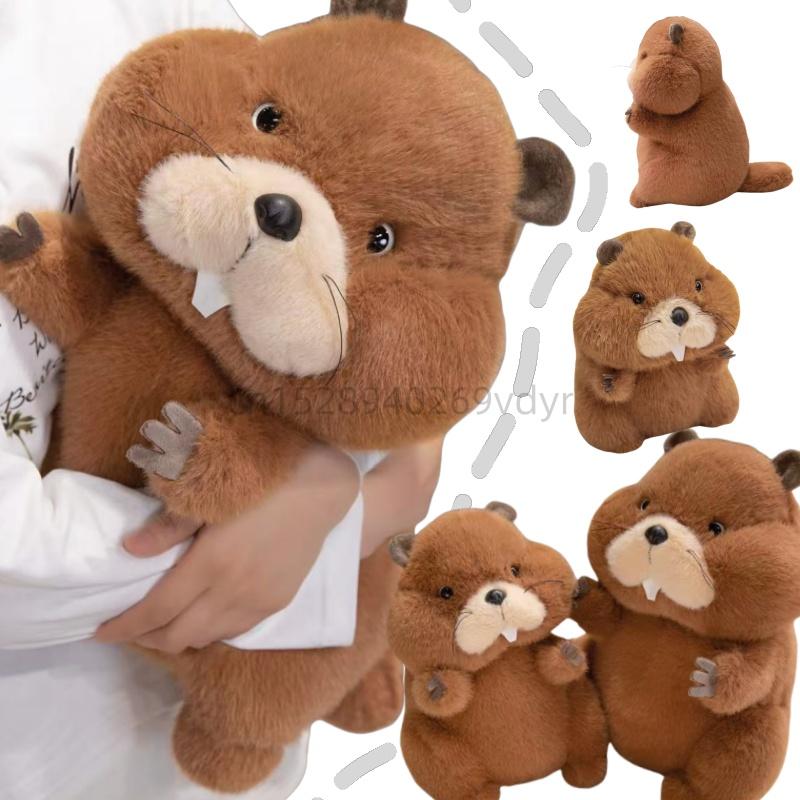 New Brown Marmot Animals Plush Toys Simulation Fluffy Sitting Groundhog Soft Dolls  Creative Cartoon Baby Comfort Gifts for Kids