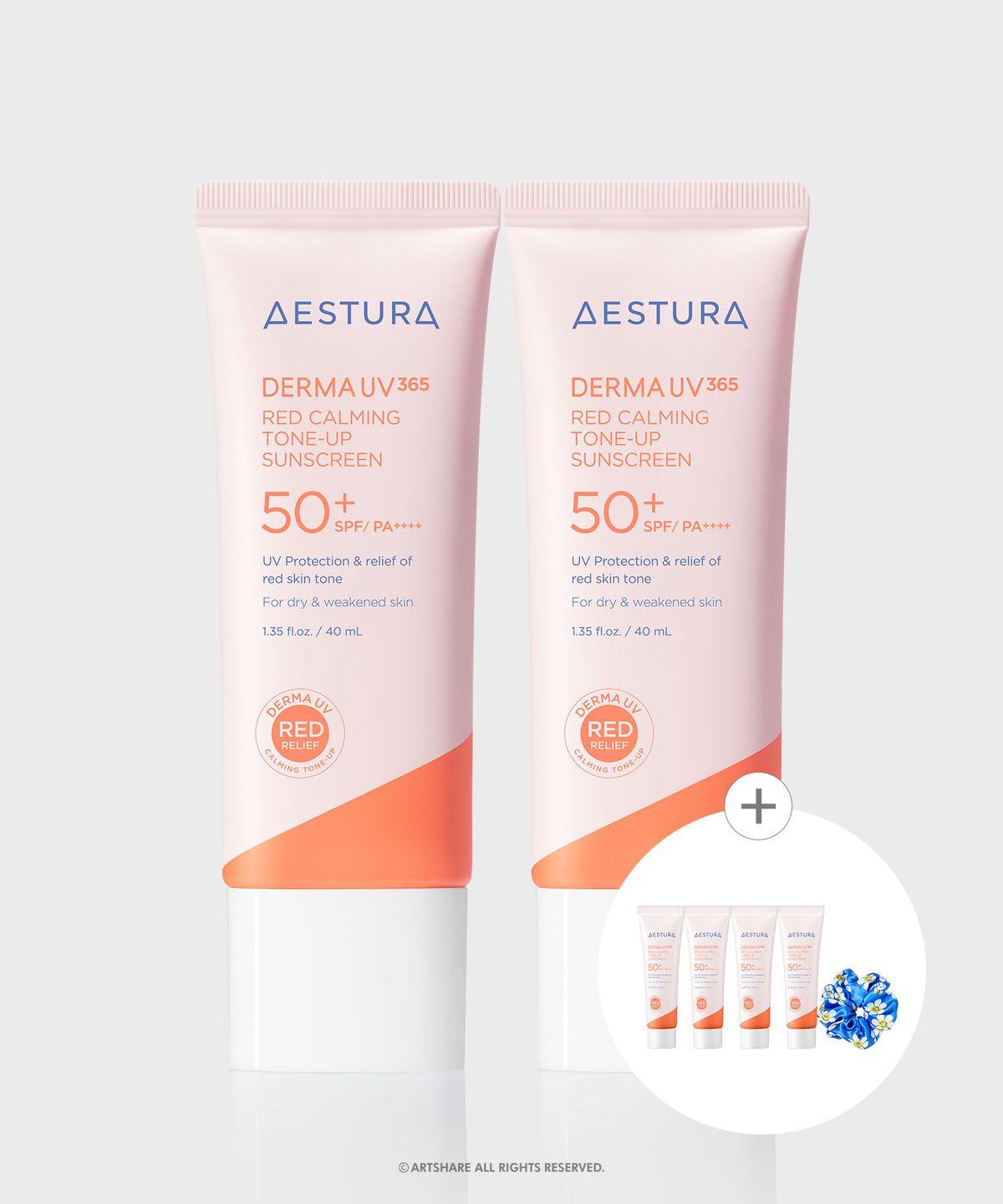 Derma UV365 Red Soothing Tone-Up Sun Cream 40ml * 2