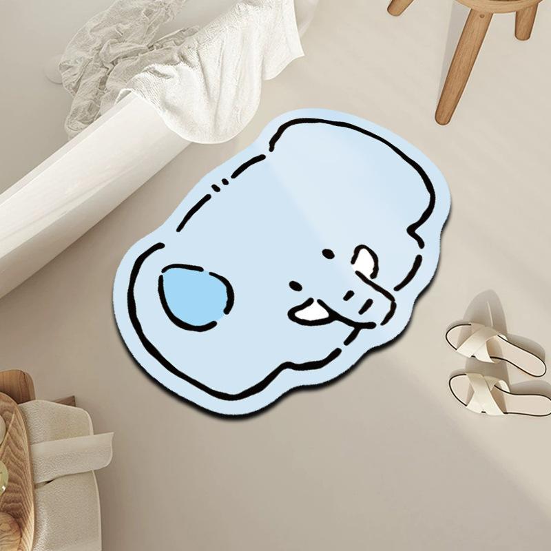 Cartoon Animal Doormat - Diatomaceous Earth Entrance Mat, Quick-Dry Absorbent Floor Mat For Bathroom, Durable And Non-Slip For Home Entryway