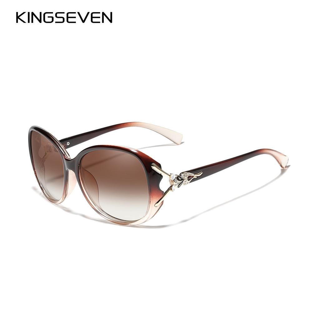 Kingseven Luxusní brýle Polarized Retro Big Frame Lady Brand Designer Sluneční brýle