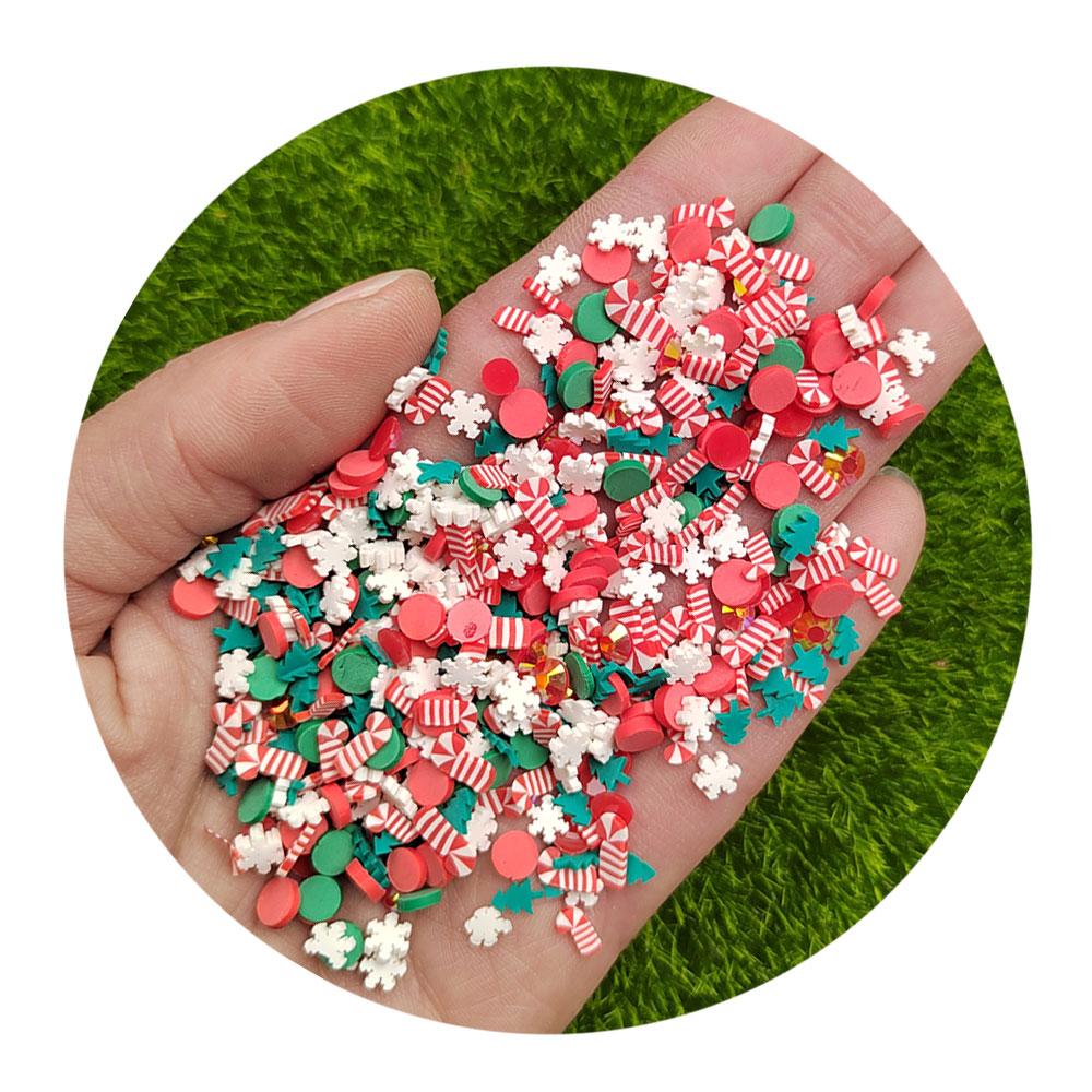 Hot Polymer Clay Christmas Candy Cane Sprinkle Gingerbread Slice for Crafts Making Phone Decor DIY Scrapbooking 500g/bag