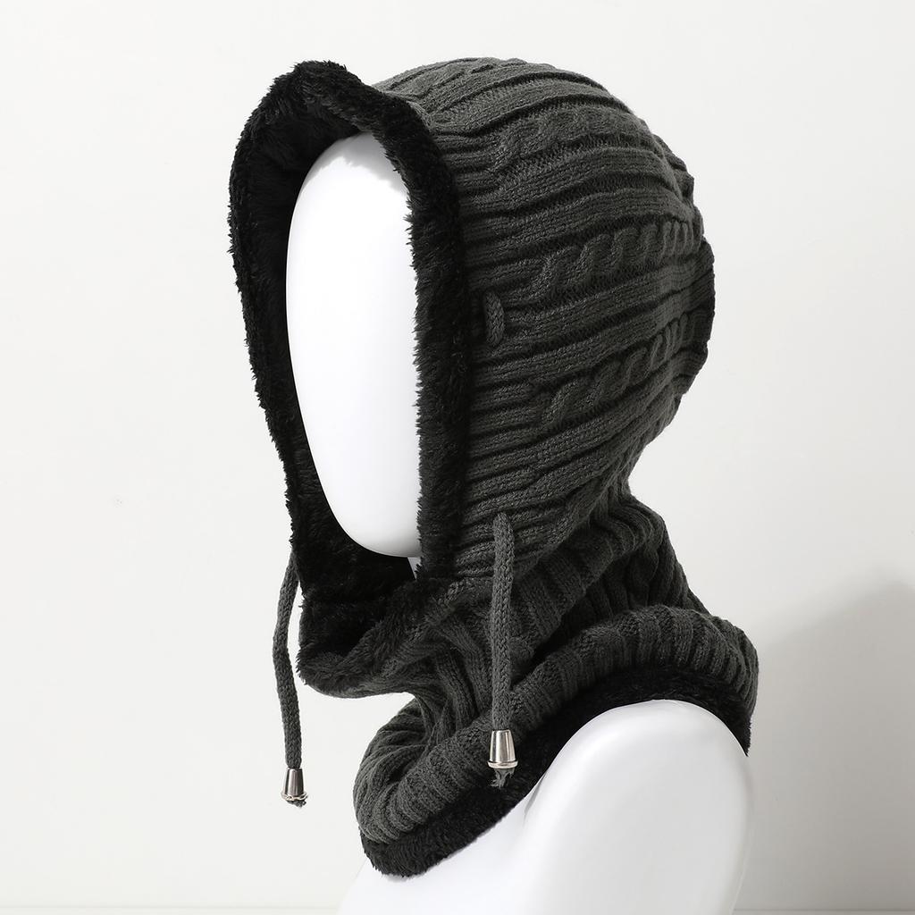 Design Sense Woven Plush Pullover Hat Lengthened Outdoor Integrated Warm Knitted Hat