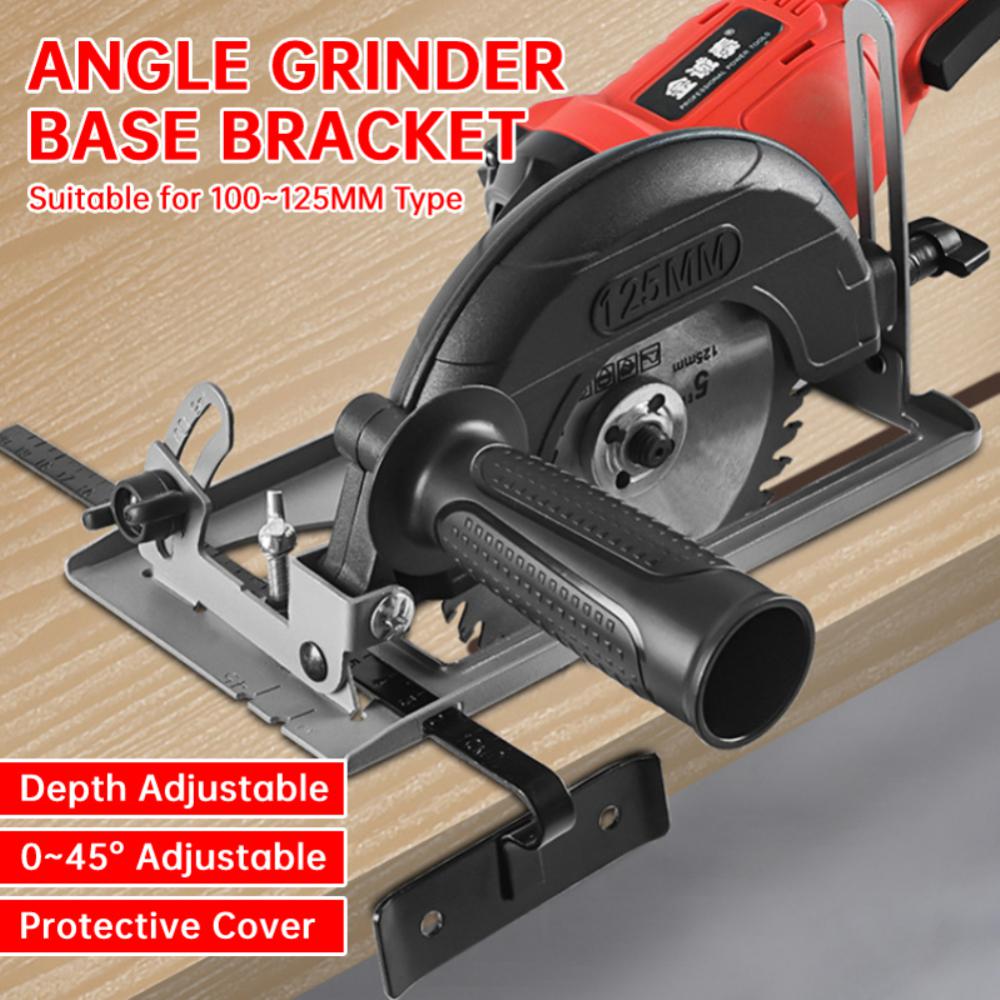 45 Degree Adjustable Angle Grinder Bracket Angle Grinder Rotary Knife Modified Cutting Machine Circular Saw Bracket Base
