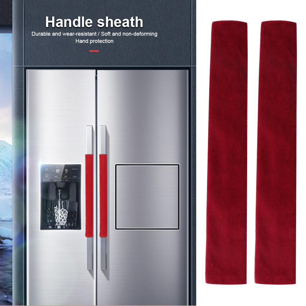 Pack of 2 Refrigerator Door Handle Cover Kitchen Appliance Microwave Fingerprint Protector Gloves Accessory for Restaurant Cafe