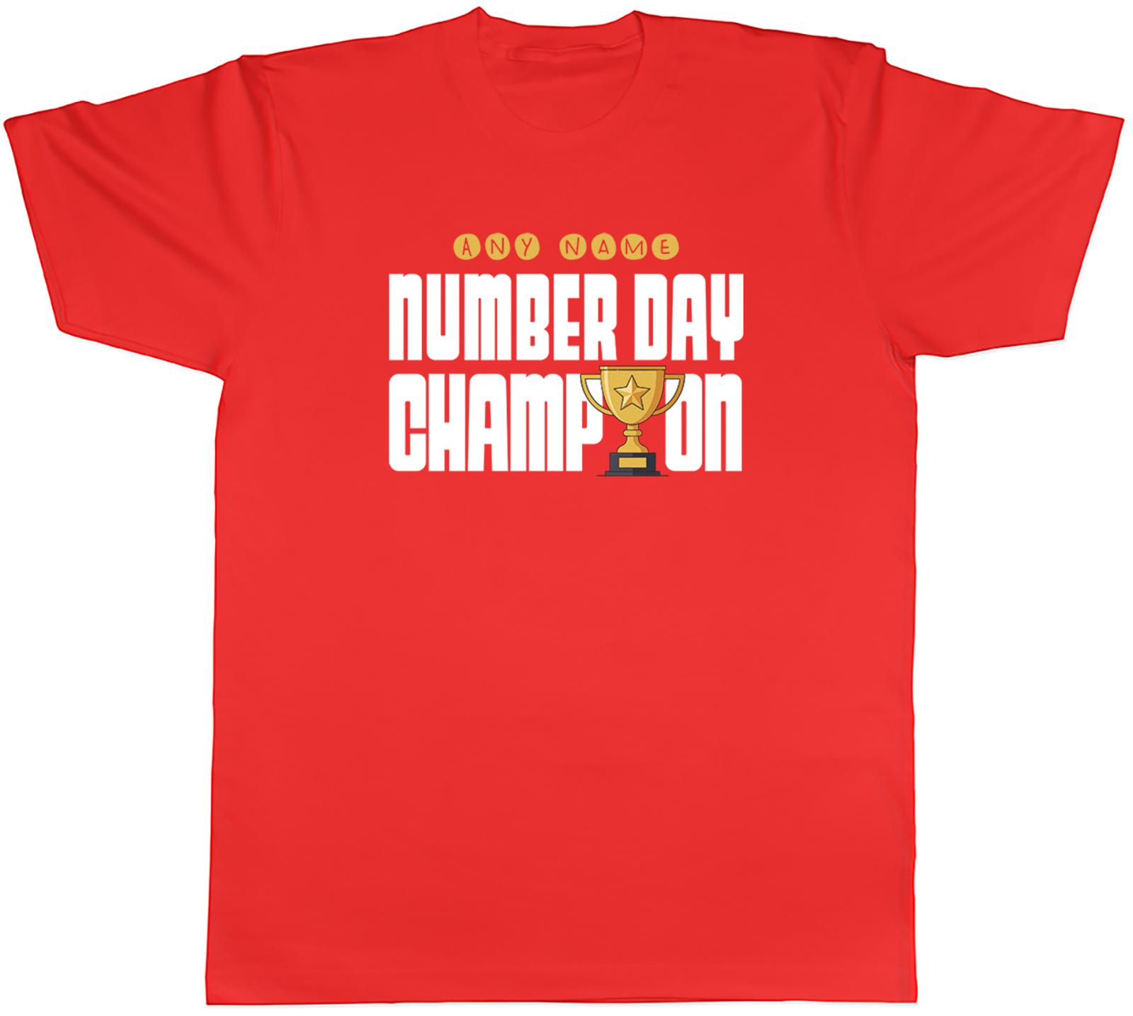 Personalised Number Day Champion Unisexs TShirt Tee Gift Top S