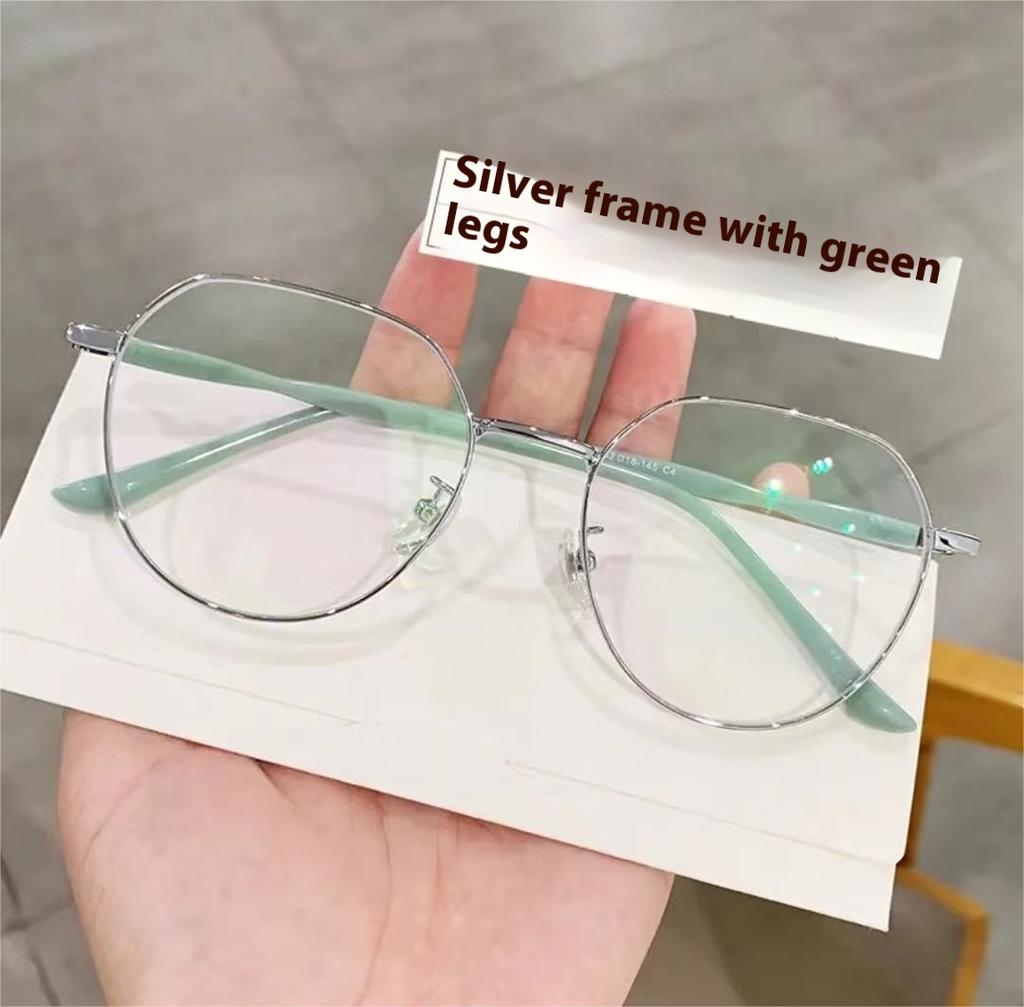 Kurzsichtigkeitsbrille Retro Flache Brille Schwarzer Rahmen Blaulichtfilterbrille