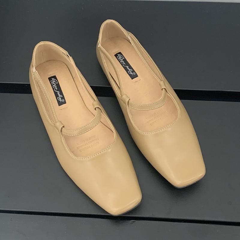 Fashion 2025 Spring Autumn Flat Mary Janes Shoes Woman Candy Color Soft Leather Ballet Flats Ankle Strap Comfy Mocaasins for Woman