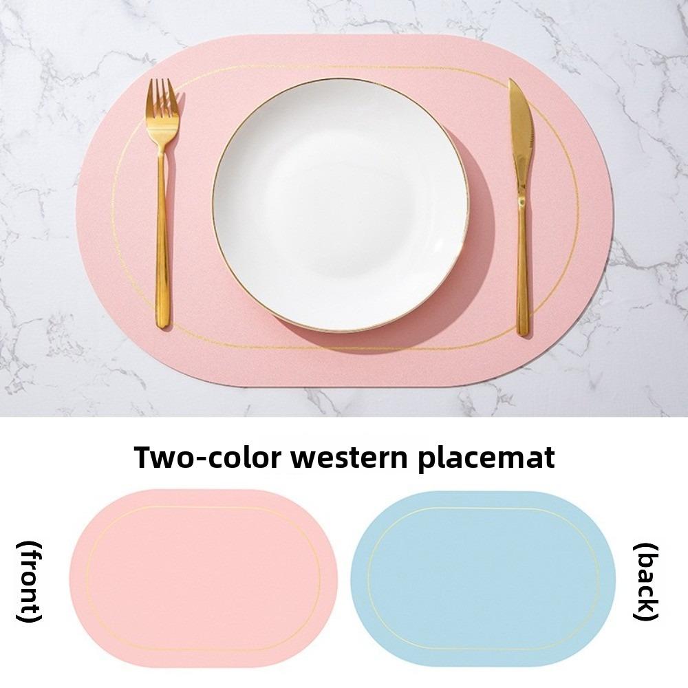 Leather Table Placemats Heat Resistant Waterproof Coffee Shop Decoration Oil-proof Washable Table Mats for Dining Table