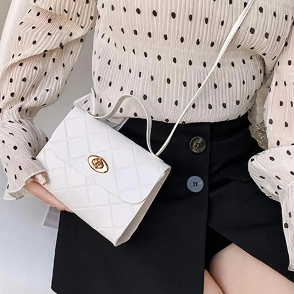 Trendy Diamd Pattern Crossbody Bag Square Shoulder Bag Casual Age Leisure Diamd Pattern Versatile Small Bag