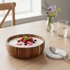 Scald-resistant Acacia Wooden Bowl Rustic Style Fruit Serving Bowl Natural Snack Bowl  Oats