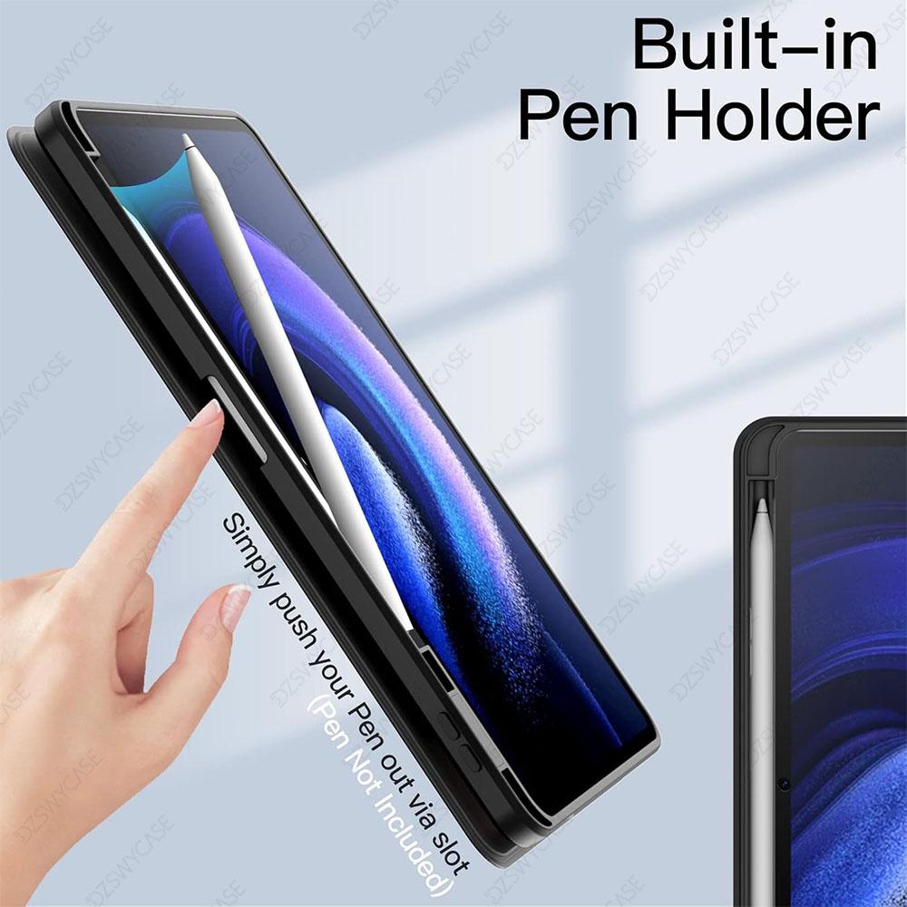 Case for Mi Pad 6/Mi Pad 6 Pro (11-Inch, Model) with Pen Holder, Back Stand Shockproof Tablet Cover, Auto Wake/Sleep