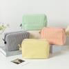 Vintage Striped Makeup Bag With Zipper Closure For Travel And Daily Use