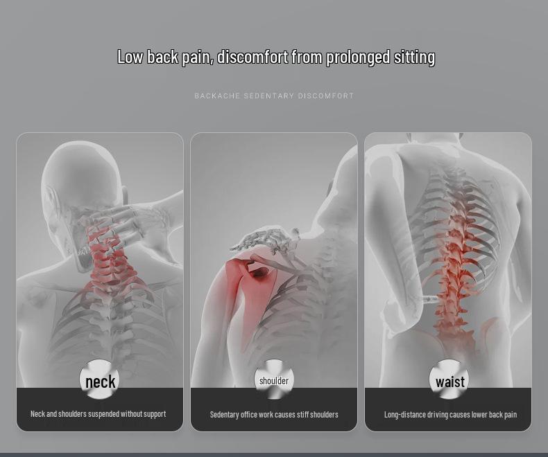 Enlong Multifunctional Heated Vibration Neck & Back Massager Cushion for Car and Home Use