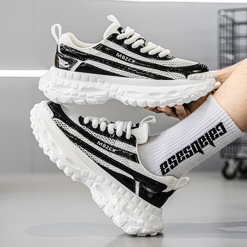 Trendige neue Vier-Jahreszeiten-Herrenschuhe mit dicker Sohle und erhöhtem Mesh-Innenfutter, Freizeitschuh für Spaziergänge im Freien, Laufschuh, abriebfest