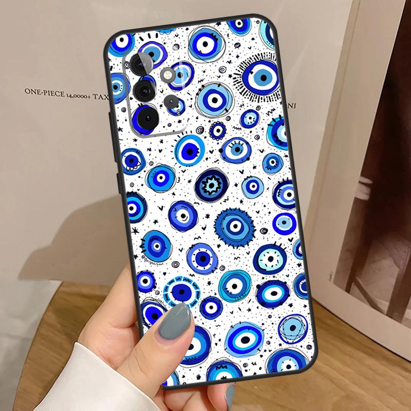 Evil Eye Lucky Eye Blue Case For Samsung Galaxy A34 A54 A17 A35 A55 A06 A16 A26 A36 A56 A53 A32 A52 A33 A13 A14 A15