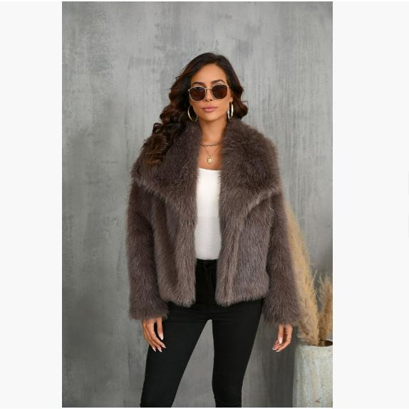 Fur Big Lapel Faux Fur Coat Short Fashion Fox Fur Coat Fluffy Plush Women's Clothing