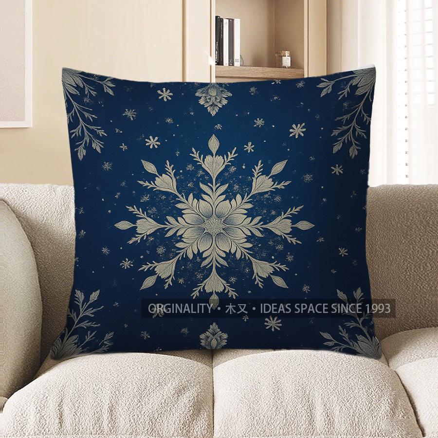 

Home Decor Snowflake Pattern Throw Pillow For Home Decor Pattern Cushion Cover Suitable For Sofa Bedroom Car Pillow Cover 40x40cm