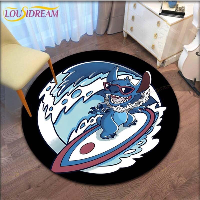 Cartoon Stitch Round Carpet for Living Room Carpet Floor Rug Bath Mat Bedroom Carpet for Children's Room Doormat
