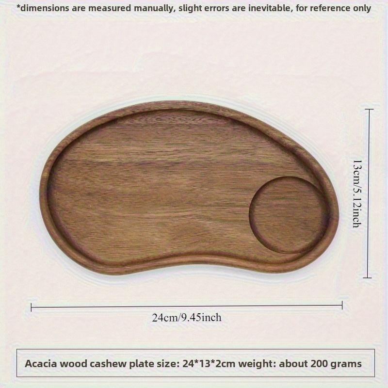 1Pcs Acacia Wood Serving Tray Solid Wood Coffee Cup Snack Plate Home Tea Tray with Cup Holder