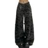 American Camouflage Jeans Women's High Waist Loose Straight Tooling Wide Leg Pants Tide Spring New