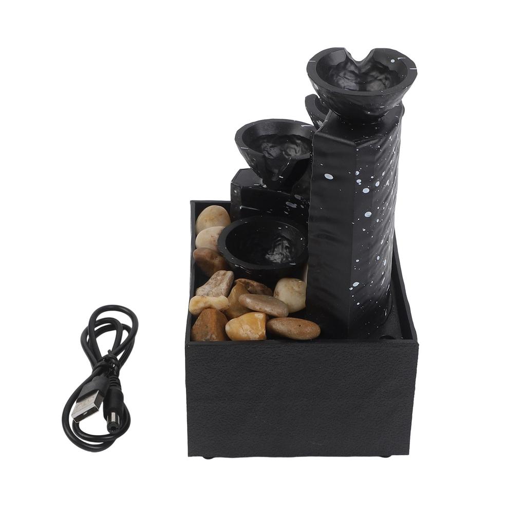 Tea Room Desktop Fountain Indoor Study Tabletop Water Ornament USB Charge Bedroom Decor Decoration Living room