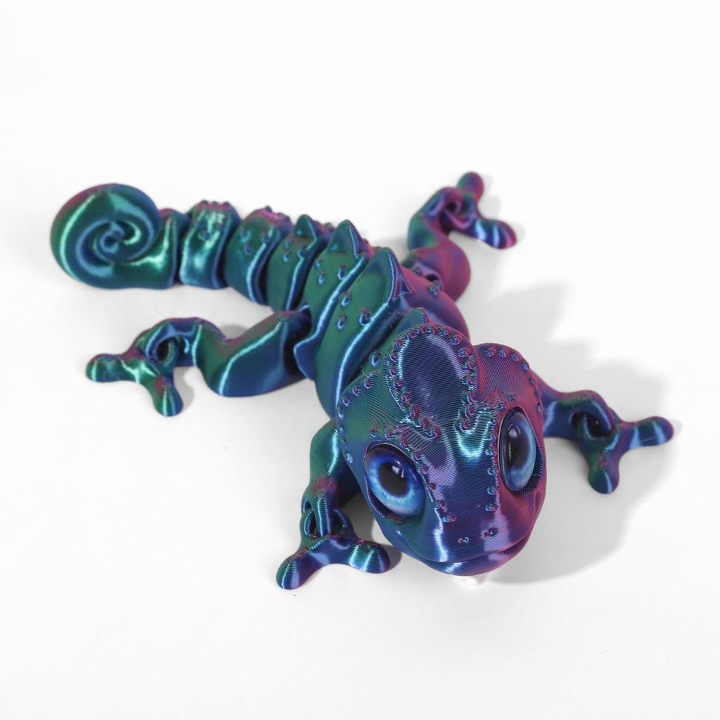 14cm 3D Printing Chameleon Toy Simulation Eyeball Chameleon Animal Model Figure Home Decoration Creative Toy Gifts