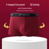 Qipilong Hongyun 7A Herren Antibakterielle Rote Baumwoll-Boxershorts