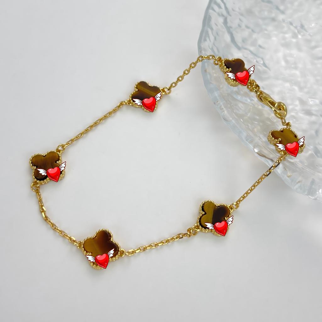 Original S925 Sterling Silver 18K Gold Plated Four-Leaf Clover Bracelet Six-flower Can Request Van the Catalog Cleef From Seller