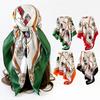 French carriage silk scarf women's satin printed scarf 91cm square scarf sunscreen headscarf imitation silk accessories shawl