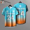 THAILAND Football Soccer V Neck Color Vintage Shirt National Elephant Logo Badge Unisex Men Women Training JERSEY Print Quick Dry Short Sleeve Uniform