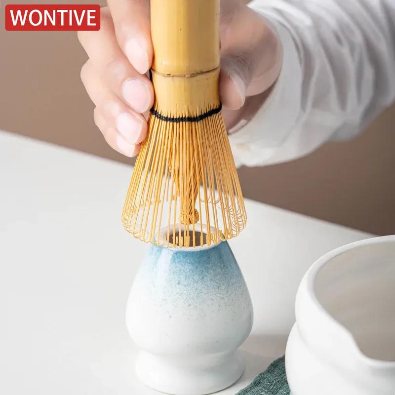 7-8pcs Set Traditional Ceramic Tea Matcha Bowl Durable Handmade Green Tea Maker Cup for Matcha Preparation Kitchen Supplies