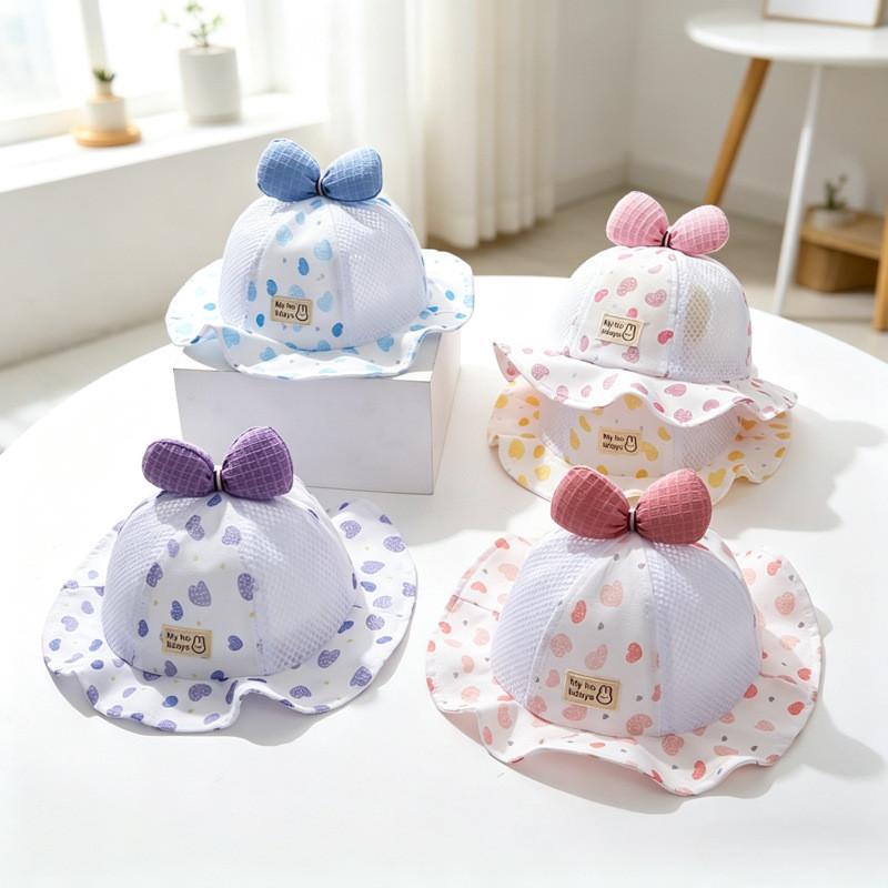Baby Spring Summer Cotton Sun Hat With Wide Brim For Girls Sun Protection