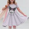 Sanrio Summer Hello Kitty Dress For Girls Women Short Sleeve Costume Princess Party Dresses Children's Dresses Toddler Clothes